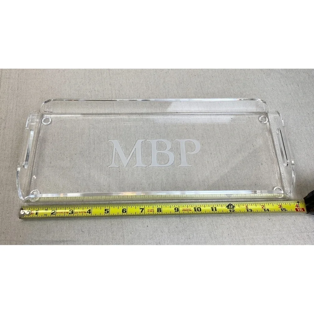 Acrylic Serving Tray Monogrammed MBP NEW